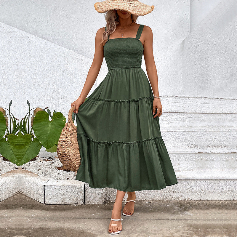 Robe d’été dos nu à volants – Robe femme fluide style vintage