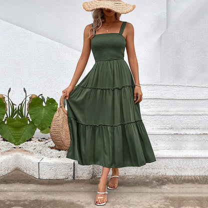 Robe d’été dos nu à volants – Robe femme fluide style vintage