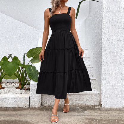 Robe d’été dos nu à volants – Robe femme fluide style vintage