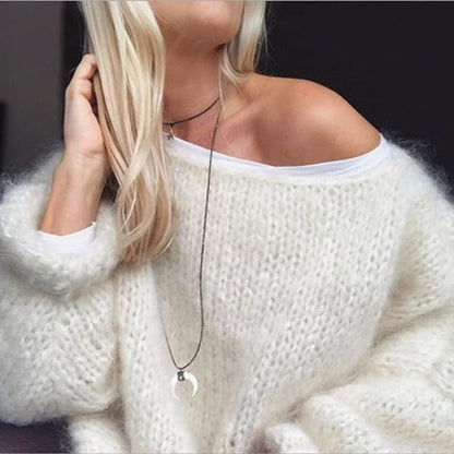 Pull Fluffy Élégant pour Femmes – Pull Oversize à Manches Longues Doux