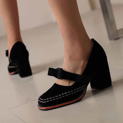 Mocassins à talon bloc en velours – Chaussures élégantes et confortables