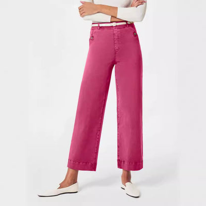 Pantalon Femme Taille Haute à Jambes Larges – Coupe Élégante et Confortable