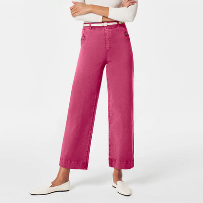 Pantalon Femme Taille Haute à Jambes Larges – Coupe Élégante et Confortable