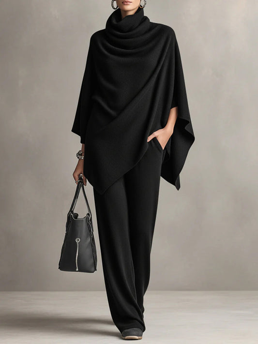 Elegant Draped Two-Piece Set for Women – Stylish Coordinated Outfit