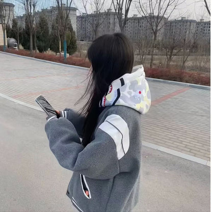 Veste Varsity Rétro Femme – Coupe Décontractée avec Manches à Rayures