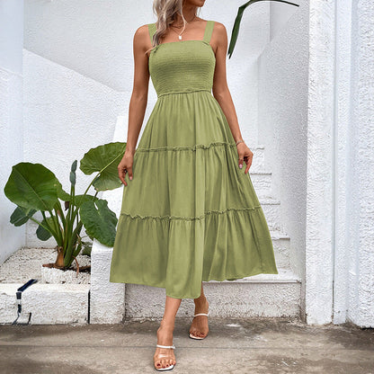Robe d’été dos nu à volants – Robe femme fluide style vintage