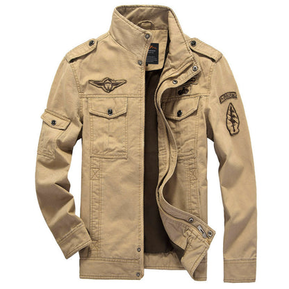 Veste Cargo Homme Stylée – Col Montant et Poches Style Militaire
