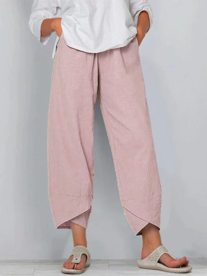 Pantalon trois-quarts décontracté pour femme – Pantalon d'été ample