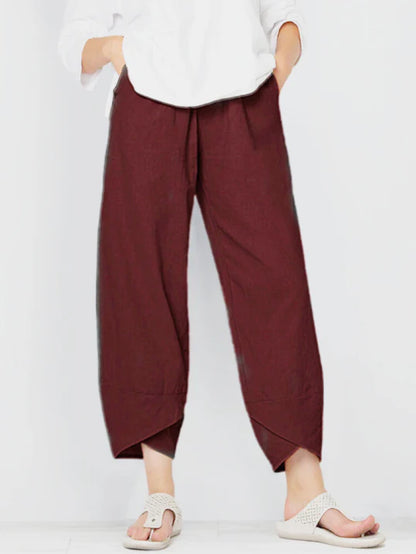 Pantalon trois-quarts décontracté pour femme – Pantalon d'été ample