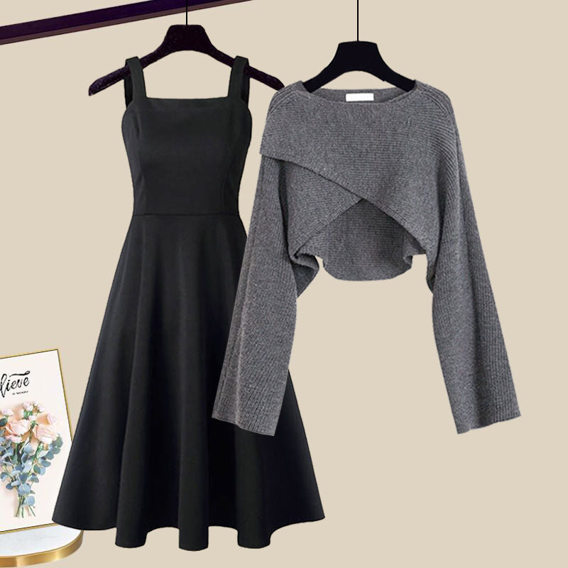 Ensemble femme robe sans manches et cardigan court - Elegant et doux