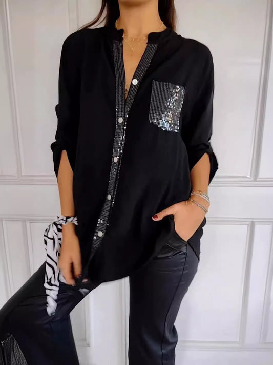 Chemisier Femme Blanche En Coton À Coupe Élancée Et Manches Longues