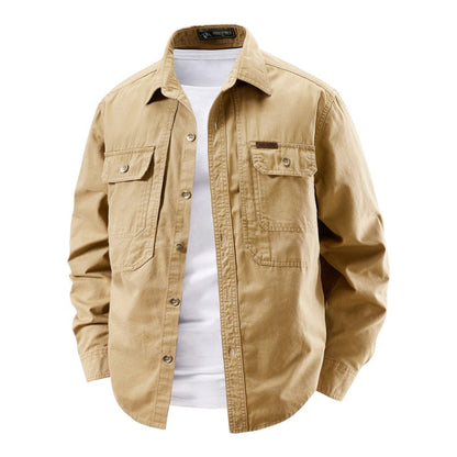 Chemise Utility Homme Premium à Manches Longues – Style Décontracté Travail