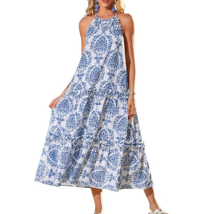 Robe bohème femme midi – Robe imprimée fluide au style boho chic pour l'été