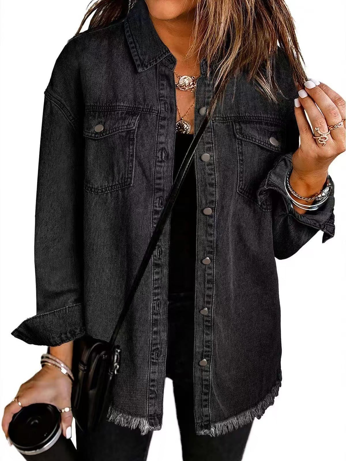 Veste en jean classique pour femme – Un modèle intemporel et décontracté, à boutons, idéal pour les superpositions au quotidien