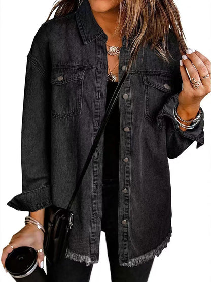 Veste en jean classique pour femme – Un modèle intemporel et décontracté, à boutons, idéal pour les superpositions au quotidien