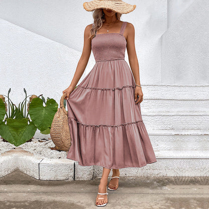 Robe d’été dos nu à volants – Robe femme fluide style vintage