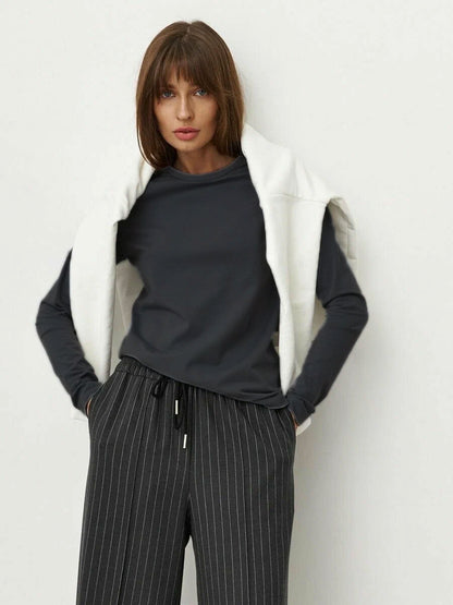 T-shirt à Manches Longues pour Femme – Haut Élégant et Décontracté Moderne