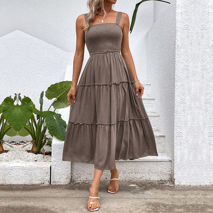 Robe d’été dos nu à volants – Robe femme fluide style vintage