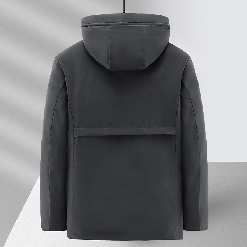 Veste Hivernale Premium à Capuche pour Homme – Manteau Zippé Ample Doublé Polaire