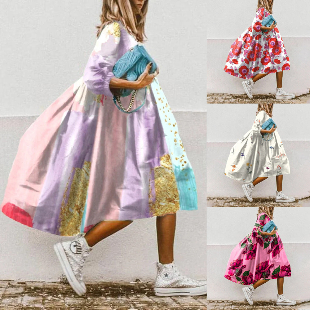 Robe femme imprime paisley fleuri - Fluide et elegante