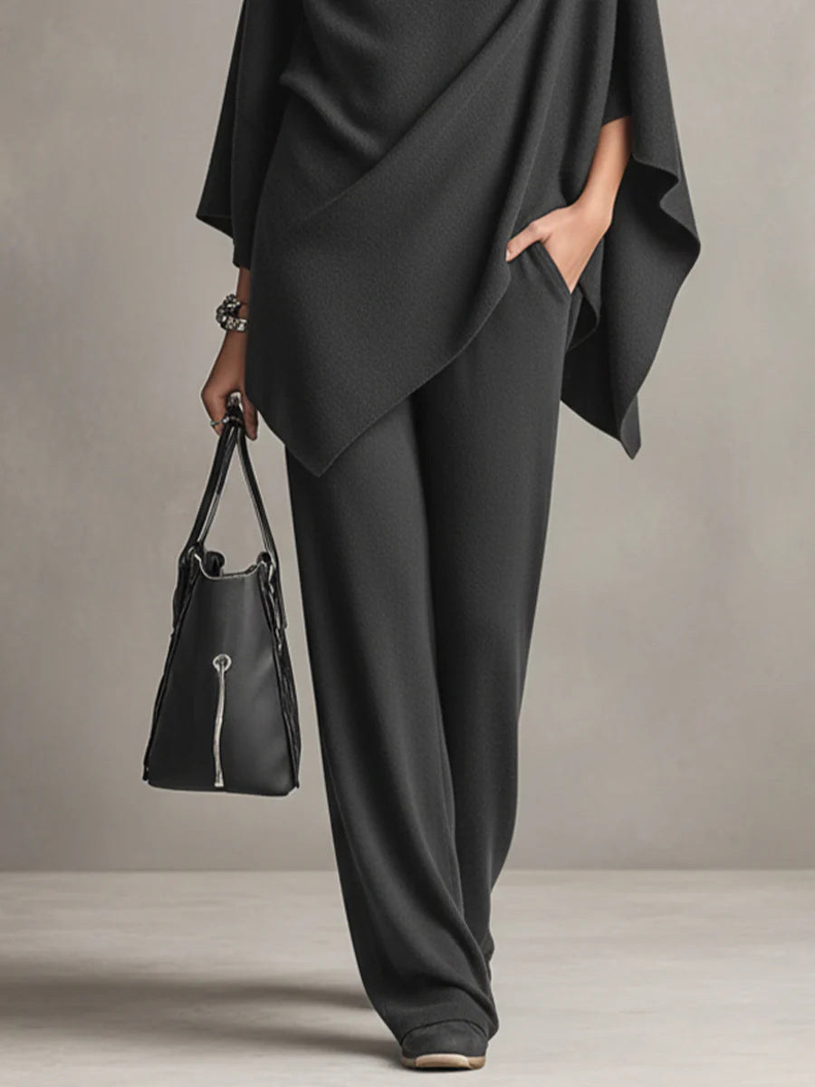 Ensemble Deux Pièces Drapé Élégant Femme – Tenue Coordonnée Stylée