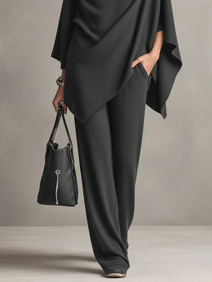 Ensemble Deux Pièces Drapé Élégant Femme – Tenue Coordonnée Stylée