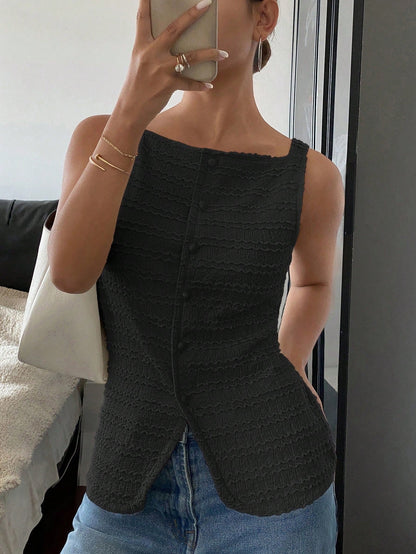 Gilet sans manches femme à boutons – Coupe élégante et chic