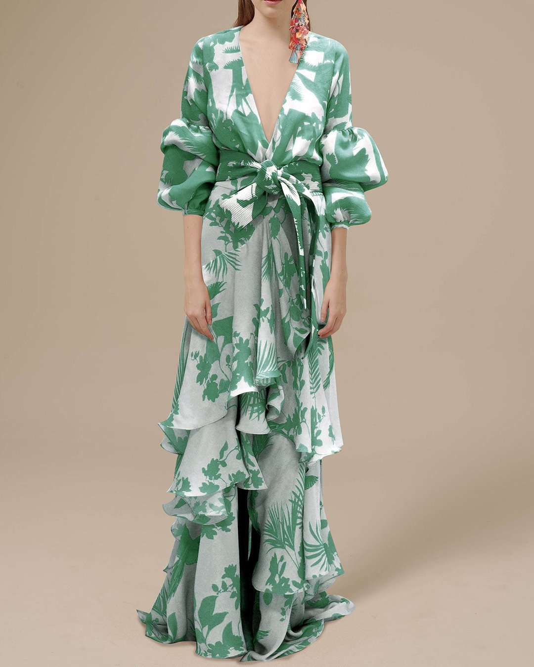 Robe maxi en chiffon imprimée femme – Fluide et habillée