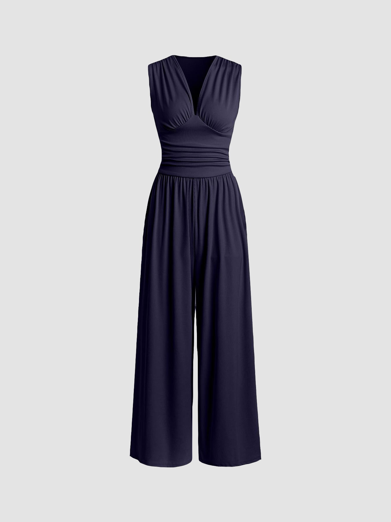 Combinaison femme sans manches jambe large - Chic et fluide