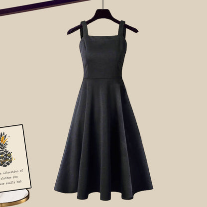 Ensemble femme robe sans manches et cardigan court - Elegant et doux