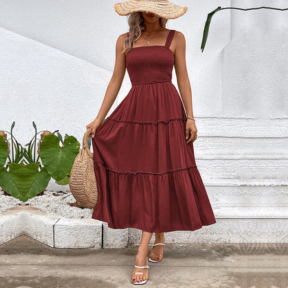 Robe d’été dos nu à volants – Robe femme fluide style vintage