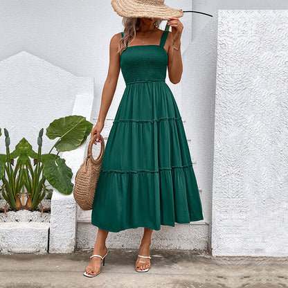 Robe d’été dos nu à volants – Robe femme fluide style vintage