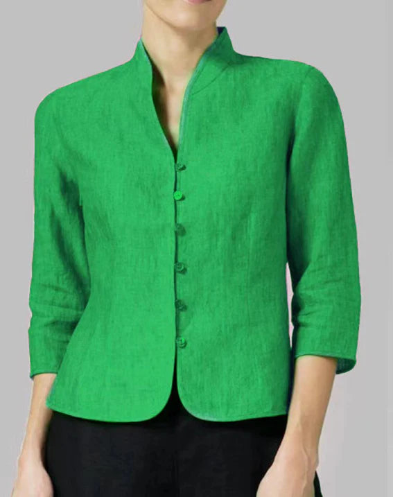 Blouse à Col Montant pour Femme – Haut Élégant de Haute Qualité