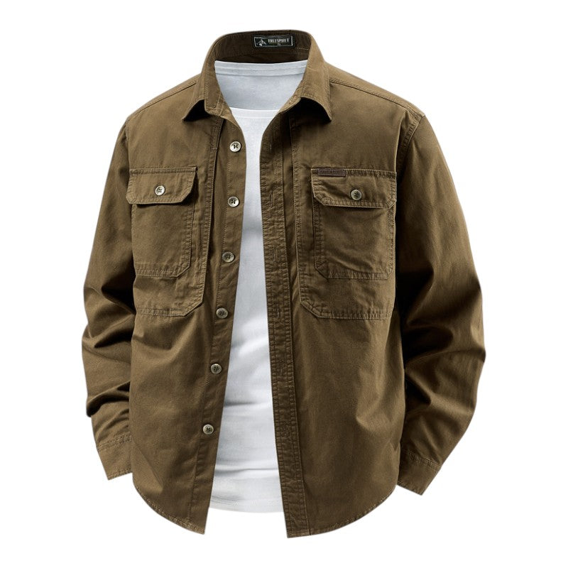 Chemise Utility Homme Premium à Manches Longues – Style Décontracté Travail