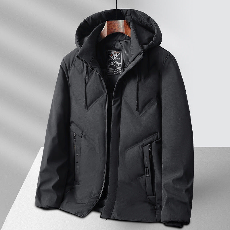 Veste Hivernale Premium à Capuche pour Homme – Manteau Zippé Ample Doublé Polaire