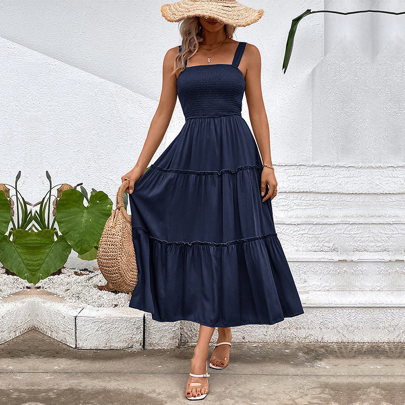 Robe d’été dos nu à volants – Robe femme fluide style vintage