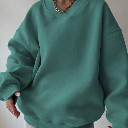 Pull Femme à Col Rond Manches Longues Couleur Unie