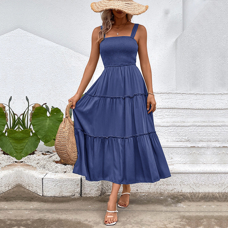Robe d’été dos nu à volants – Robe femme fluide style vintage