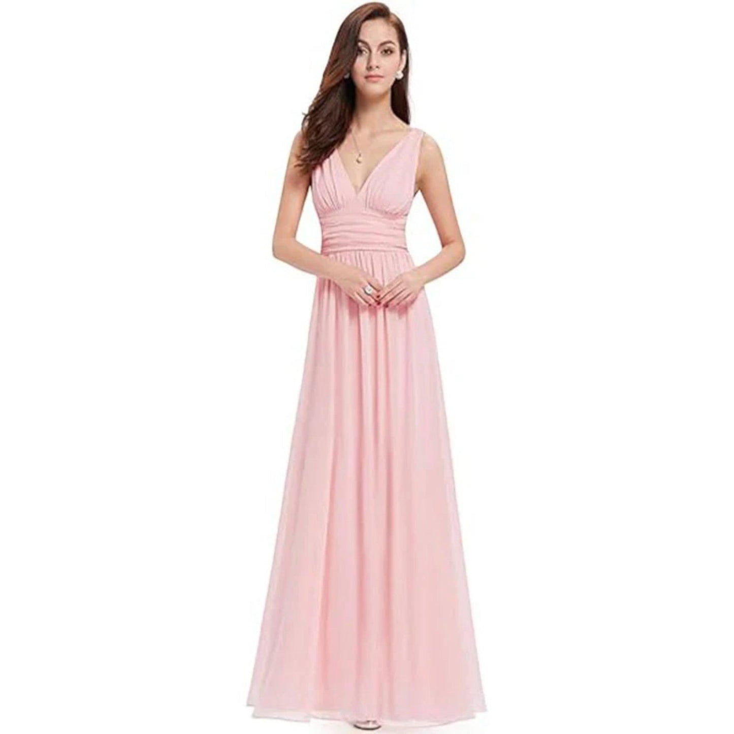 Robe Maxi Élégante à Col V – Style Féminin Intemporel