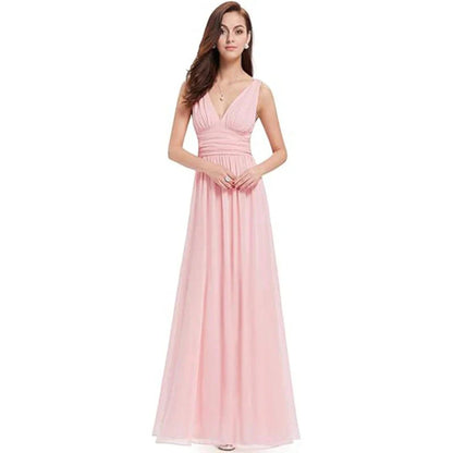 Robe Maxi Élégante à Col V – Style Féminin Intemporel