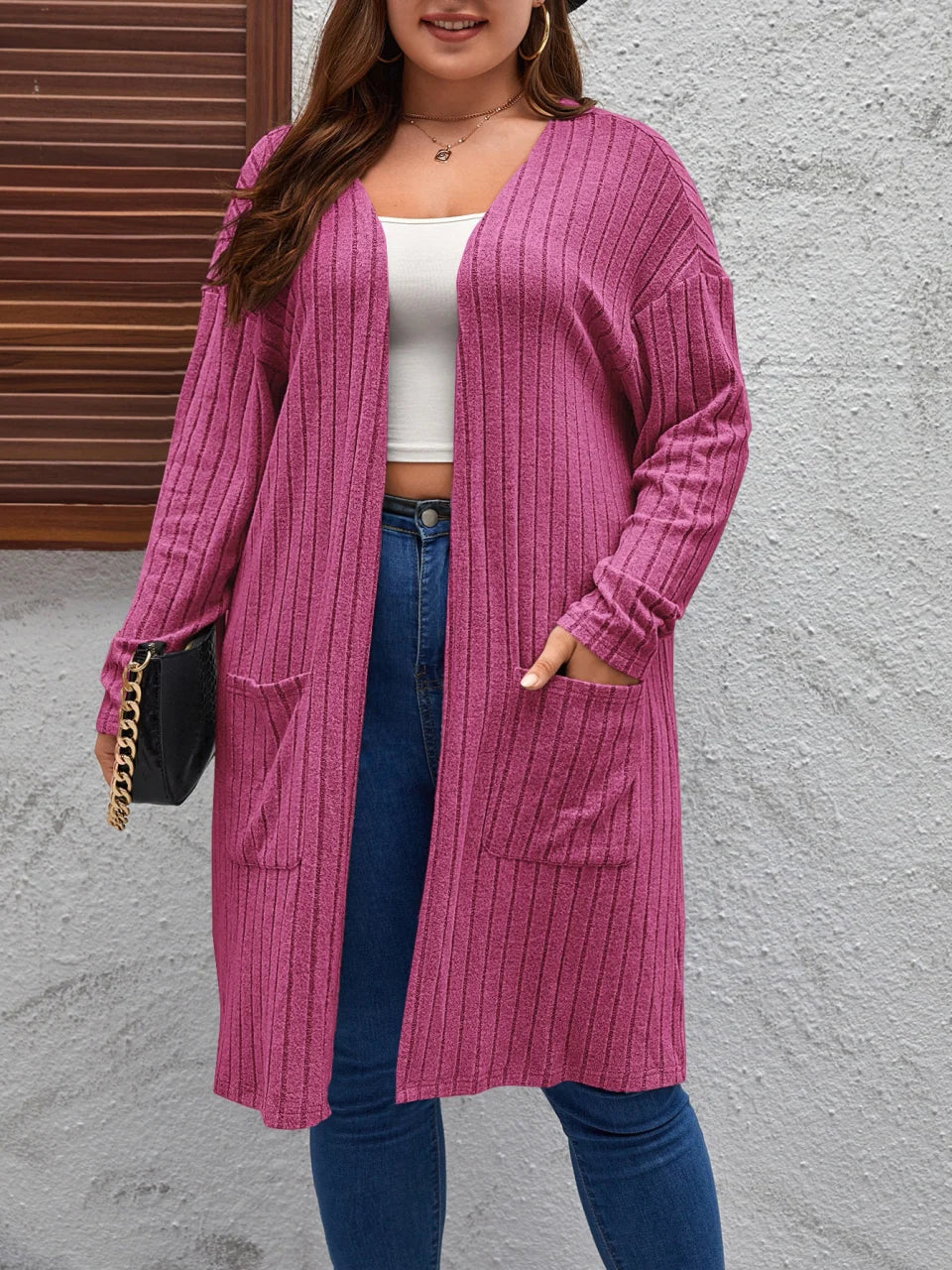 Cappotto da donna effetto peluche con bottoni – Morbido e caldo