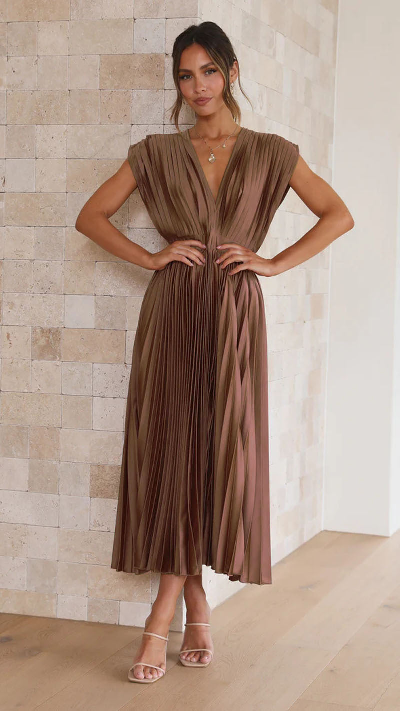 Robe de Soirée Longue Plissée élégante pour Femme