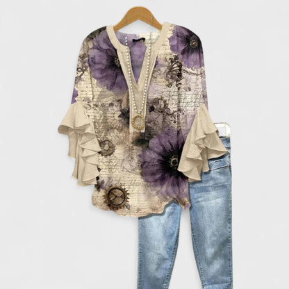 T-shirt femme leger imprime estival - Style casual frais et elegant