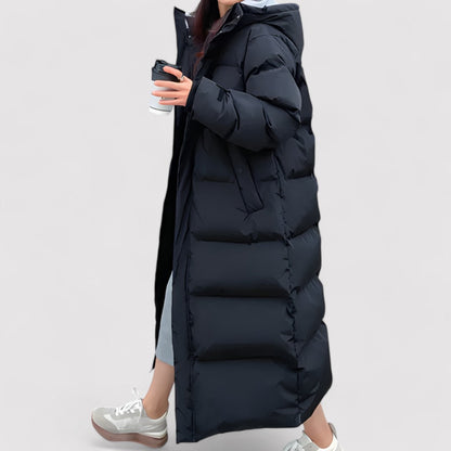 Parka Femme Noire à Capuche – Veste Longue Imperméable d’Hiver