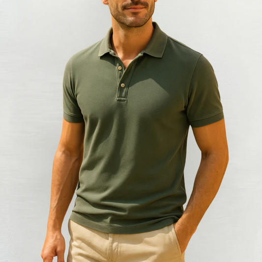 Elegant Men's Polo Shirt in Merino Wool – Lightweight Summer Knit