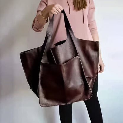 Sac bandoulière vintage oversize femme – Style cuir et grand format