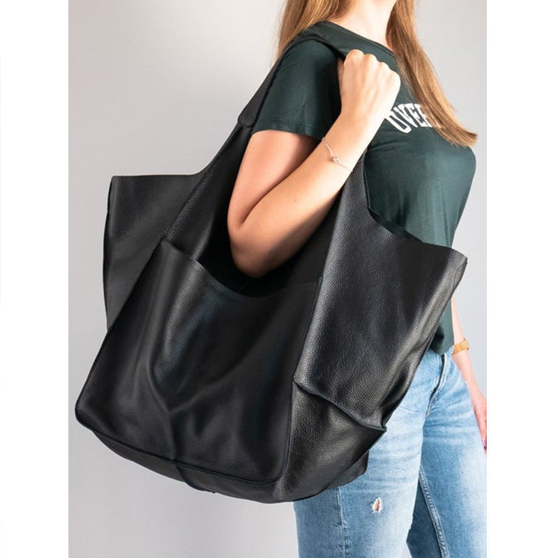 Sac bandoulière vintage oversize femme – Style cuir et grand format