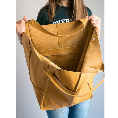 Sac bandoulière vintage oversize femme – Style cuir et grand format