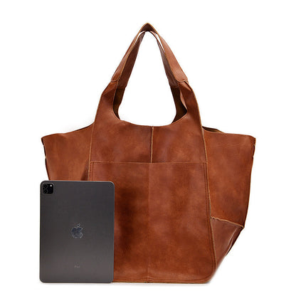 Sac bandoulière vintage oversize femme – Style cuir et grand format