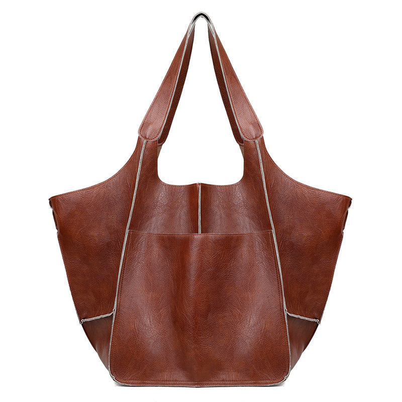 Sac bandoulière vintage oversize femme – Style cuir et grand format
